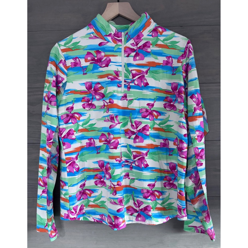 IBKUL Women's Long Sleeve 1/4 Zip Top Size Large Golf